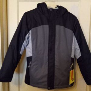 Boys' NEW All in Motion Black/Gray Hooded 3-in 1 Jacket Sz 12/14
